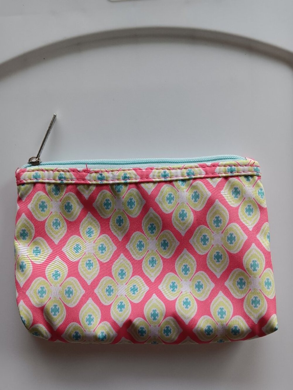 Modella Lined Top Zip Cosmetics Toiletries Travel Bag 8" Width Pink Blue Yellow